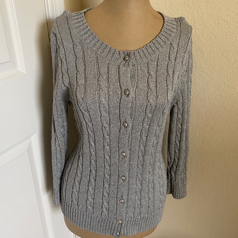 Talbots Silver Cardigan